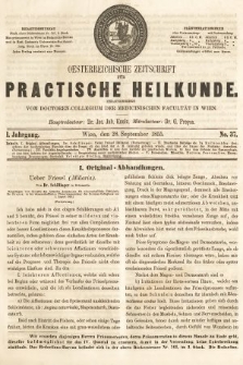 Oesterreichische Zeitschrift für Practische Heikunde. 1855, nr 37