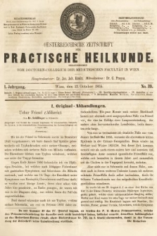 Oesterreichische Zeitschrift für Practische Heikunde. 1855, nr 39