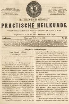 Oesterreichische Zeitschrift für Practische Heikunde. 1855, nr 40