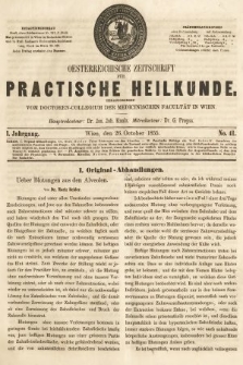 Oesterreichische Zeitschrift für Practische Heikunde. 1855, nr 41