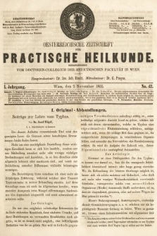 Oesterreichische Zeitschrift für Practische Heikunde. 1855, nr 42