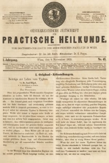 Oesterreichische Zeitschrift für Practische Heikunde. 1855, nr 43
