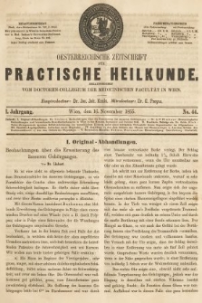 Oesterreichische Zeitschrift für Practische Heikunde. 1855, nr 44