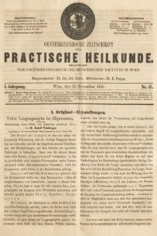 Oesterreichische Zeitschrift für Practische Heikunde. 1855, nr 45