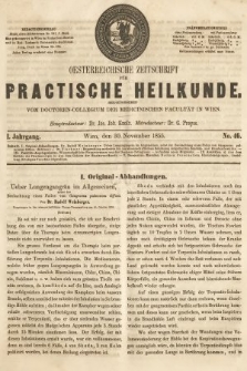 Oesterreichische Zeitschrift für Practische Heikunde. 1855, nr 46