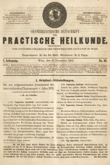 Oesterreichische Zeitschrift für Practische Heikunde. 1855, nr 49