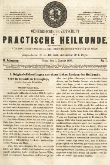 Oesterreichische Zeitschrift für Practische Heikunde. 1856, nr 1