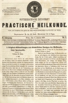 Oesterreichische Zeitschrift für Practische Heikunde. 1856, nr 2