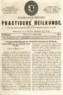 Oesterreichische Zeitschrift für Practische Heikunde. 1856, nr 3