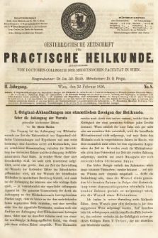 Oesterreichische Zeitschrift für Practische Heikunde. 1856, nr 8