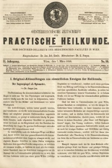 Oesterreichische Zeitschrift für Practische Heikunde. 1856, nr 10
