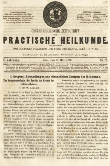 Oesterreichische Zeitschrift für Practische Heikunde. 1856, nr 12