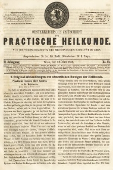 Oesterreichische Zeitschrift für Practische Heikunde. 1856, nr 13