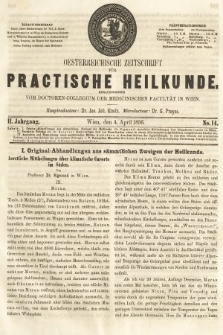 Oesterreichische Zeitschrift für Practische Heikunde. 1856, nr 14