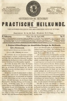 Oesterreichische Zeitschrift für Practische Heikunde. 1856, nr 17
