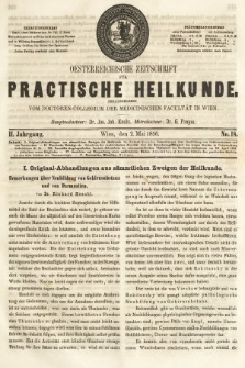 Oesterreichische Zeitschrift für Practische Heikunde. 1856, nr 18