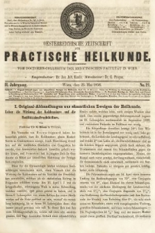 Oesterreichische Zeitschrift für Practische Heikunde. 1856, nr 21