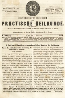 Oesterreichische Zeitschrift für Practische Heikunde. 1856, nr 28