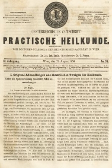 Oesterreichische Zeitschrift für Practische Heikunde. 1856, nr 34