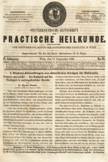 Oesterreichische Zeitschrift für Practische Heikunde. 1856, nr 38