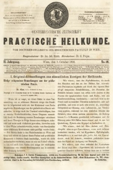 Oesterreichische Zeitschrift für Practische Heikunde. 1856, nr 40