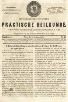 Oesterreichische Zeitschrift für Practische Heikunde. 1856, nr 42