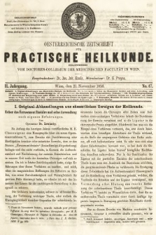 Oesterreichische Zeitschrift für Practische Heikunde. 1856, nr 47