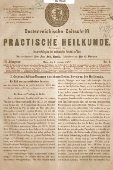 Oesterreichische Zeitschrift für Practische Heikunde. 1857, nr 1