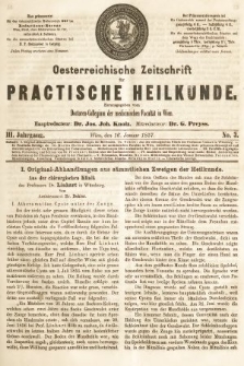 Oesterreichische Zeitschrift für Practische Heikunde. 1857, nr 3
