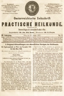 Oesterreichische Zeitschrift für Practische Heikunde. 1857, nr 4