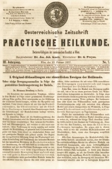 Oesterreichische Zeitschrift für Practische Heikunde. 1857, nr 7