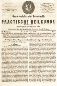 Oesterreichische Zeitschrift für Practische Heikunde. 1857, nr 8