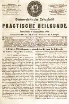 Oesterreichische Zeitschrift für Practische Heikunde. 1857, nr 16