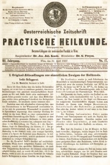 Oesterreichische Zeitschrift für Practische Heikunde. 1857, nr 17