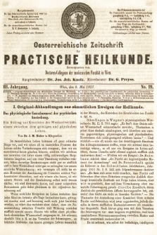 Oesterreichische Zeitschrift für Practische Heikunde. 1857, nr 19
