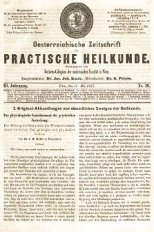 Oesterreichische Zeitschrift für Practische Heikunde. 1857, nr 20