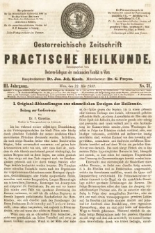 Oesterreichische Zeitschrift für Practische Heikunde. 1857, nr 21