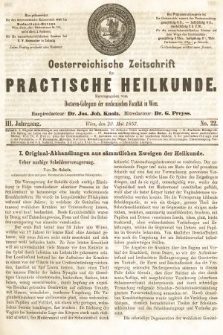 Oesterreichische Zeitschrift für Practische Heikunde. 1857, nr 22