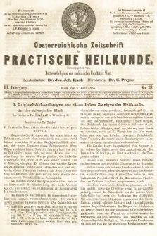 Oesterreichische Zeitschrift für Practische Heikunde. 1857, nr 23
