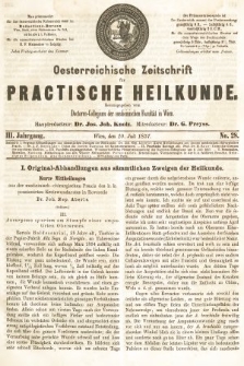 Oesterreichische Zeitschrift für Practische Heikunde. 1857, nr 28