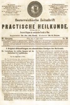 Oesterreichische Zeitschrift für Practische Heikunde. 1857, nr 29