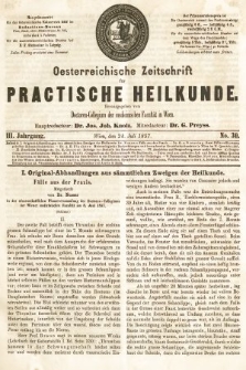 Oesterreichische Zeitschrift für Practische Heikunde. 1857, nr 30