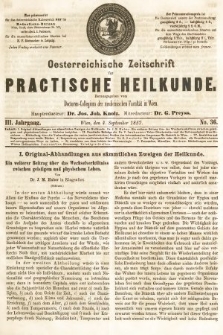 Oesterreichische Zeitschrift für Practische Heikunde. 1857, nr 36