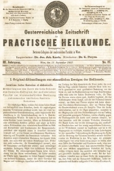 Oesterreichische Zeitschrift für Practische Heikunde. 1857, nr 37