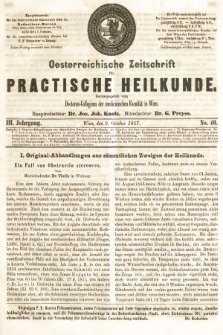 Oesterreichische Zeitschrift für Practische Heikunde. 1857, nr 40