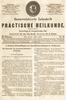 Oesterreichische Zeitschrift für Practische Heikunde. 1857, nr 43