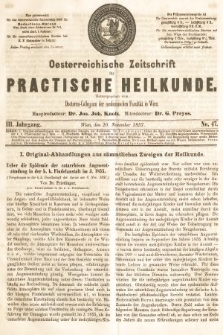 Oesterreichische Zeitschrift für Practische Heikunde. 1857, nr 47