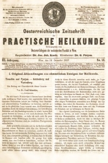 Oesterreichische Zeitschrift für Practische Heikunde. 1857, nr 51