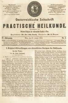 Oesterreichische Zeitschrift für Practische Heikunde. 1858, nr 4