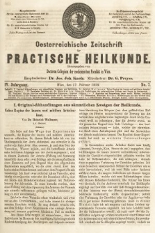Oesterreichische Zeitschrift für Practische Heikunde. 1858, nr 7
